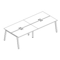 Рабочая станция на металлокаркасе TRE (4х160) серия A4 белый премиум / металлокаркас белый