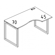 Стол эргономичный правый на каркас QUATTRO Классика серия A4 белый премиум / металлокаркас белый