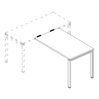 Брифинг-приставка на металлокаркасе UNO серия A4 белый премиум / металлокаркас белый