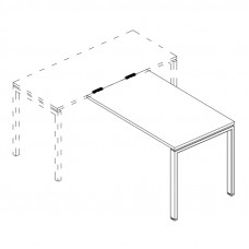 Брифинг-приставка на металлокаркасе UNO серия A4 белый премиум / металлокаркас белый