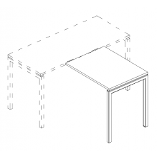 Брифинг-приставка на опорах DUE серия A4 белый премиум / металлокаркас белый