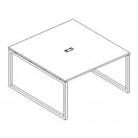 Стол для переговоров на металлокаркасе QUATTRO серия A4 белый премиум / металлокаркас белый