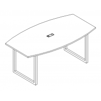 Стол для переговоров на металлокаркасе QUATTRO серия A4 белый премиум / металлокаркас белый