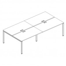 Рабочая станция на металлокаркасе UNO (4х140) серия A4 белый премиум / металлокаркас белый