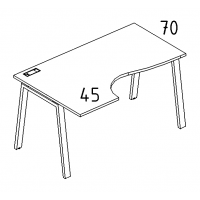 Стол эргономичный левый "Классика" на металлокаркасе TRE серия A4 белый премиум / металлокаркас белый