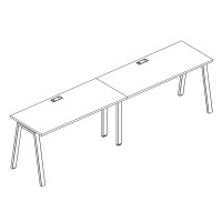 Рабочая станция на металлокаркасе TRE (2х160) серия A4 белый премиум / металлокаркас белый