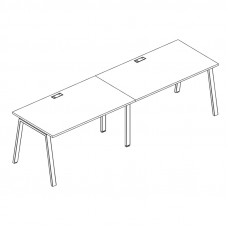 Рабочая станция на металлокаркасе TRE (2х140) серия A4 белый премиум / металлокаркас белый