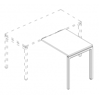 Брифинг-приставка металлокаркас DUE серия A4 белый премиум / металлокаркас белый
