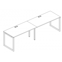 Рабочая станция на металлокаркасе QUATTRO (2х140) серия A4 белый премиум / металлокаркас белый