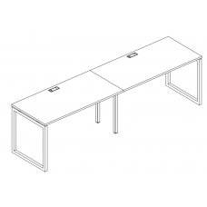 Рабочая станция на металлокаркасе QUATTRO (2х140) серия A4 белый премиум / металлокаркас белый