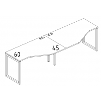 Рабочая станция опоры QUATTRO столы (2х140) Техно серия A4 белый премиум / металлокаркас белый
