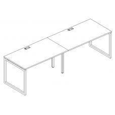 Рабочая станция на металлокаркасе QUATTRO (2х120) серия A4 белый премиум / металлокаркас белый