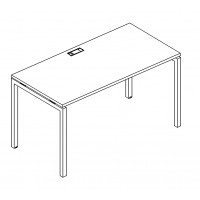 Стол письменный на металлокаркасе DUE серия A4 белый премиум / металлокаркас белый