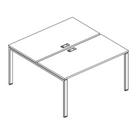 Рабочая станция на металлокаркасе UNO (2х160) серия A4 белый премиум / металлокаркас белый