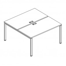 Рабочая станция на металлокаркасе UNO (2х160) серия A4 белый премиум / металлокаркас белый