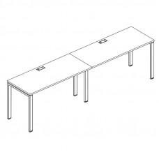 Рабочая станция на металлокаркасе UNO (2х140) серия A4 белый премиум / металлокаркас белый