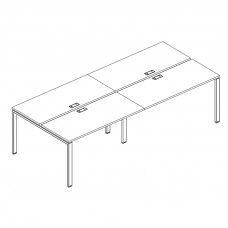 Рабочая станция на металлокаркасе UNO (4х140) серия A4 белый премиум / металлокаркас белый