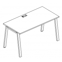Стол письменный на металлокаркасе TRE серия A4 белый премиум / металлокаркас белый