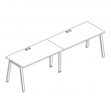 Рабочая станция на металлокаркасе TRE (2х160) серия A4 белый премиум / металлокаркас белый