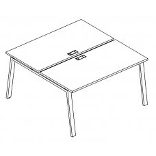 Рабочая станция на металлокаркасе TRE (2х120) серия A4 белый премиум / металлокаркас белый