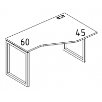Стол эргономичный правый "Техно" на металлокаркасе QUATTRO серия A4 белый премиум / металлокаркас белый