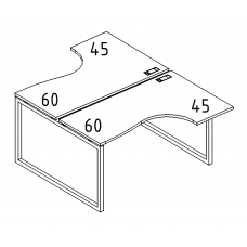 Рабочая станция эргономичная Классика каркас QUATTRO (2х120) серия A4 белый премиум / металлокаркас белый