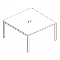 Стол для переговоров на металлокаркасе UNO серия A4 белый премиум / металлокаркас белый