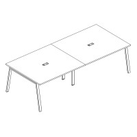 Стол для переговоров на металлокаркасе TRE серия A4 белый премиум / металлокаркас белый