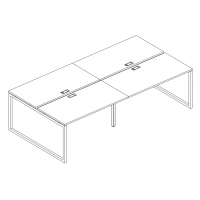 Рабочая станция на металлокаркасе QUATTRO (4х160) серия A4 белый премиум / металлокаркас белый
