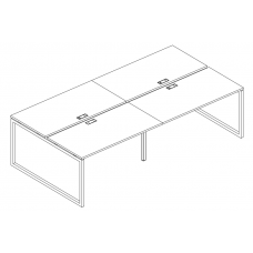 Рабочая станция на металлокаркасе QUATTRO (4х160) серия A4 белый премиум / металлокаркас белый