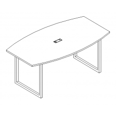 Стол для переговоров на металлокаркасе QUATTRO серия A4 белый премиум / металлокаркас белый