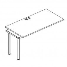 Секция стола рабочей станции на металлокаркасе UNO серия A4 белый премиум / металлокаркас белый