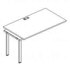 Секция стола рабочей станции на металлокаркасе UNO серия A4 белый премиум / металлокаркас белый