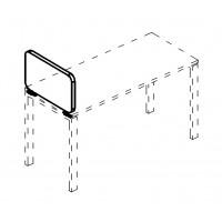 Экран настольный боковой тканевый с мягкий с кронштейнами серия A4 синий / металлокаркас белый