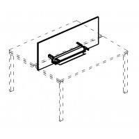 Экран настольный фронтальный для стола 180 с двумя кабель-каналами серия A4 белый премиум / металлокаркас белый