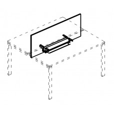 Экран настольный фронтальный для стола 180 с двумя кабель-каналами серия A4 белый премиум / металлокаркас белый