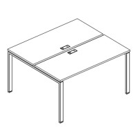 Рабочая станция на металлокаркасе UNO (2х160) серия A4 белый премиум / металлокаркас белый