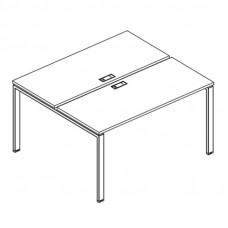 Рабочая станция на металлокаркасе UNO (2х160) серия A4 белый премиум / металлокаркас белый