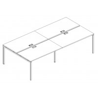 Рабочая станция на металлокаркасе DUE (4х140) серия A4 белый премиум / металлокаркас белый