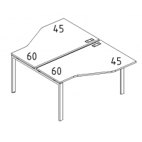Рабочая станция опоры DUE столы Техно (2х160) серия A4 белый премиум / металлокаркас белый