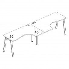 Рабочая станция металлокаркас TRE (2х160) столы Классика серия A4 белый премиум / металлокаркас белый