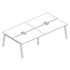 Рабочая станция на металлокаркасе TRE (4х120) серия A4 белый премиум / металлокаркас белый