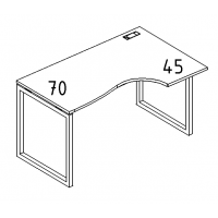 Стол эргономичный правый "Классика" на металлокаркасе QUATTRO серия A4 белый премиум / металлокаркас белый