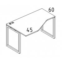 Стол эргономичный левый "Техно" на металлокаркасе QUATTRO серия A4 белый премиум / металлокаркас белый