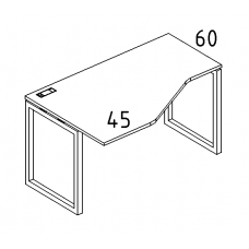 Стол эргономичный левый "Техно" на металлокаркасе QUATTRO серия A4 белый премиум / металлокаркас белый