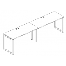 Рабочая станция на металлокаркасе QUATTRO (2х160) серия A4 белый премиум / металлокаркас белый