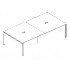 Стол для переговоров на металлокаркасе UNO серия A4 белый премиум / металлокаркас белый