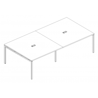Стол для переговоров на металлокаркасе DUE серия A4 белый премиум / металлокаркас белый