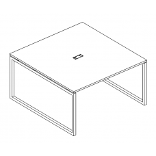 Стол для переговоров на металлокаркасе QUATTRO серия A4 белый премиум / металлокаркас белый