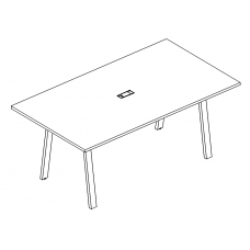 Стол для переговоров на металлокаркасе TRE серия A4 белый премиум / металлокаркас белый